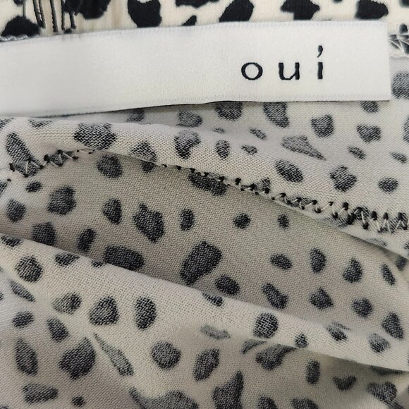 Oui Women's Off White/Black Lace Print Tank Top Size 8 - Picture 3 of 10